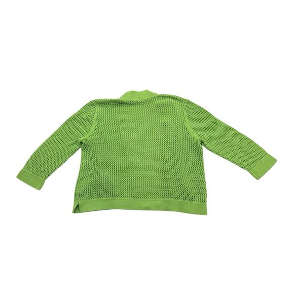 Jones Studio Cardigan Womens XL Green Open Front Sweater 3/4 Sleeve Lightweight - Picture 2 of 11